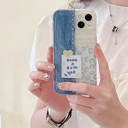 Avis GUPBOO Étui pour iPhone13 Personnalité couture Denim imprimé léopard créatif étui pour téléphone portable Smiley femme