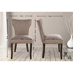 Decoshop26 Set de 2 chaises de salle à manger boutons décoratifs en tissu couleur taupe et pieds en bois foncé 10_0001590 pas cher