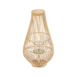 BigBuy Home Lanterne Naturel Bambou Verre 30 x 30 x 55 cm