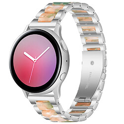 Bracelet en résine + acier inoxydable à trois perles de 22 mm élégant argent/rose vert pour votre Huawei Watch 3/3 Pro