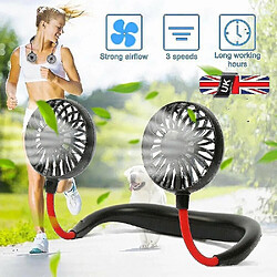 Acheter (vert) Tour de cou Mini Ventilateur Portable Style Suspendu au Cou Paresseux Double Refroidisseur Usb Rechargeable