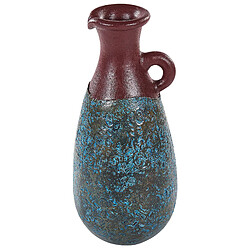 Beliani Vase décoratif VELIA fait à la main Céramique 40 cm Bleu