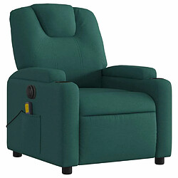 Avis Maison Chic Fauteuil Relax pour salon, Fauteuil de massage inclinable électrique Vert foncé Tissu -GKD68856