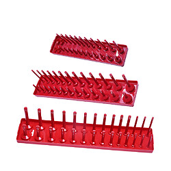 3pc plateau porte-outil métrique porte-outil organisateur de stockage 1/4 ""3/8"" 1/2 ""rouge