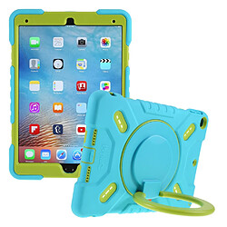 Coque en TPU + Silicone avec béquille pivotante à 360° bleu pour votre Apple iPad 9.7 pouces (2017)/(2018)