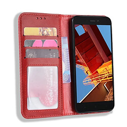 Acheter Wewoo Housse Coque Étui en cuir à boucle magnétique avec texture rétro et pour Xiaomi Redmi Go, support emplacements pour cartes porte-monnaie (rouge)