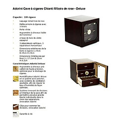 Avis Various Cave ADORINI Chianti Luxe Bois de Cèdre - 4 Tiroirs - avec Hygromètre et Humidificateur - 75 Cigares