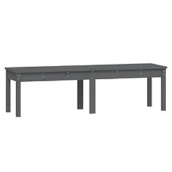 vidaXL Banc de jardin à 2 places gris 159,5x44x45cm bois massif de pin