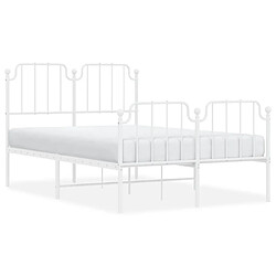 Maison Chic Cadre/structure de lit métal et tête de lit + pied de lit pour adulte - Lit Moderne Chambre blanc 120x190cm -MN77025