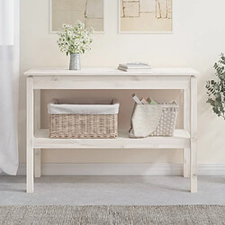 vidaXL Table console Blanc 110x40x75 cm Bois de pin solide