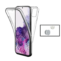 PHONECARE Kit Coque 3x1 360° Impact Protection + 1 GripHolder + 1 Support GripHolder Blanc pour Samsung Galaxy M32 - Transparent/Blanc