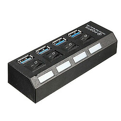 Universal 4 ports USB 3.0 Hub ON / OFF Switch Adaptateur AC