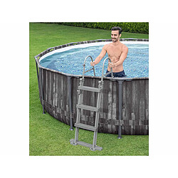 Avis Kit piscine tubulaire ronde Bestway Steel Pro Max décor bois 3,66 x 1,00 m + Kit d'entretien Deluxe