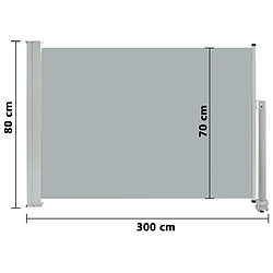 vidaXL Auvent latéral rétractable de patio 80x300 cm Gris pas cher