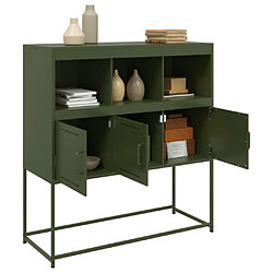 Acheter vidaXL Buffet vert olive 100,5x39x107 cm acier