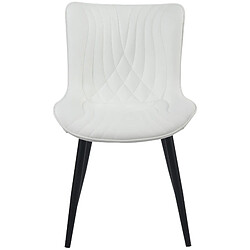 Decoshop26 Lot de 2 chaises de salle à manger coutures décoratives assise en PVC blanc 10_0001674