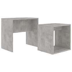 vidaXL Ensemble de table basse Gris béton 48x30x45 cm Bois ingénierie