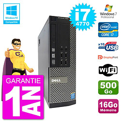 PC Dell 7020 SFF Intel i7-4770 RAM 16Go Disque 500Go Graveur DVD Wifi W7 - Occasion