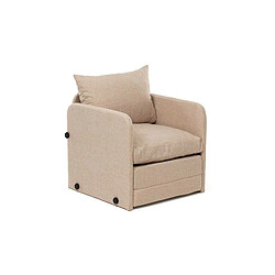 Hanah Home Fauteuil convertible en tissu Saga beige.