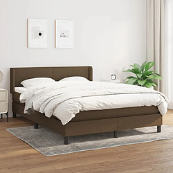 Maison Chic Lit adulte- Lit + matelas,Sommier à lattes de lit avec matelas Marron foncé 140x190 cm -GKD20701