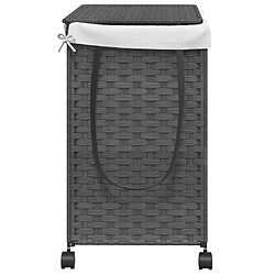 Acheter vidaXL Panier à linge avec roulettes gris 60x35x60,5 cm résine tressée