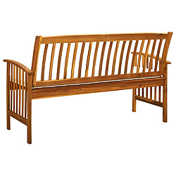 Maison Chic Banc de jardin | Banquette de jardin | Chaise Relax avec coussin 147 cm Bois d'acacia massif -MN15192 pas cher