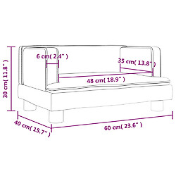 vidaXL Canapé pour enfants marron 60x40x30 cm similicuir pas cher