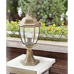 Tradex DE JARDIN 49CM VERRE LANTERNE E27 LUMIÈRE EXTÉRIEURE ALUMINIUM ES45 BRONZE