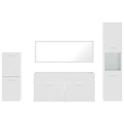 Acheter vidaXL Ensemble de meubles de salle de bain 4 pcs blanc brillant