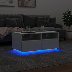 ComfortXL Table Basse Avec Lumières LED Blanc 90x49x40 Cm pas cher