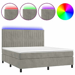 Sommier à lattes,Cadre à lattes de lit pour Adulte matelas et LED Gris clair 160x200 cm -MN79184