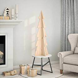 vidaXL Arbre de Noël en bois pour décoration 112 cm bois massif de pin