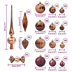 vidaXL Boules de Noël 98 pcs marron Ø3/4/6 cm pas cher