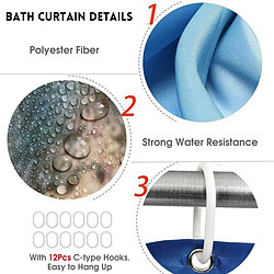 Acheter Universal Ensemble de rideaux de douche imprimés en 3D Sunny Beach Vue sur la mer Écran de bain Rideaux de salle de bain imperméables Tapis de bain Tapis de tapis (120 * 180cm)