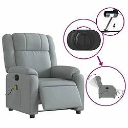 Maison Chic Fauteuil Relax pour salon, Fauteuil de massage inclinable électrique gris clair tissu -GKD66688 pas cher