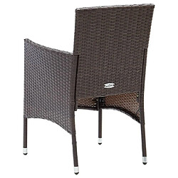 Maison Chic Lot de 4 Chaises de salle à manger de jardin - Fauteuil d'extérieur Résine tressée Marron -MN11158 pas cher