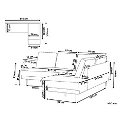 Avis Beliani Canapé d'angle BREDA Marron doré Tissu