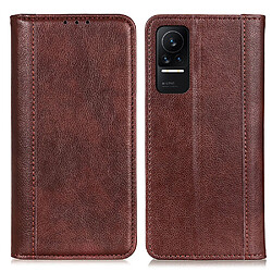 Etui en PU texture litchi, fermeture automatique magnétique avec support marron pour votre Xiaomi Civi