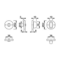 Hoppe Ferrure de porte 42KSRWSKF69K/OL/R-W