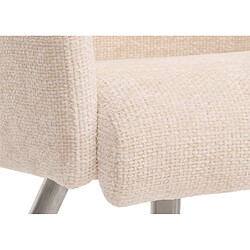 Acheter Mendler Lot de 6 chaises de salle à manger HWC-G55, chaise avec accoudoirs, acier inoxydable brossé Tissu/Textile Chenille Öko-Tex ~ crème