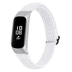 Bracelet en nylon élastique réglable tressée blanc pour votre Samsung Galaxy Fit-e R375