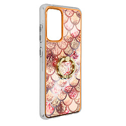 Avizar Coque Samsung S20 FE Bi-matière avec Bague de Maintien Motif Écaille Rose