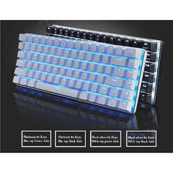 Avis Universal Clavier de gaming mécanique 18 modes RVB rétroéclairé USB câblé 82 clés axe bleu/noir Clavier d'ordinateur portable de gaming pour clavier professionnel (blanc 2)