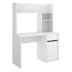 Avis Pegane Meuble de bureau, table de bureau en bois mélaminé coloris blanc - Longueur 110 x Profondeur 50 x Hauteur 152 cm