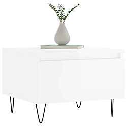 Avis Maison Chic Lot de 2 Tables basses,Table Console pour salon blanc brillant 50x46x35cm bois d'ingénierie -MN32178