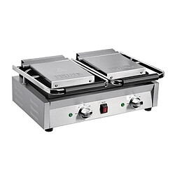 Grill Panini Professionnel Double 2,9 kW - Rainuré/Rainuré - Bistro Buffalo