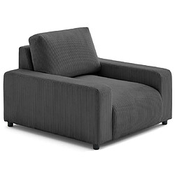 Lisa Design Pivoine - fauteuil en velours côtelé Pivoine - fauteuil en velours côtelé - Gris foncé