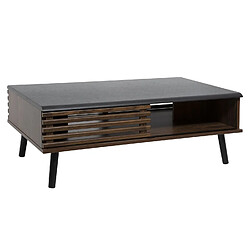 Atmosphera, Createur D'Interieur Table basse design bois Asmar - L. 100 x H. 37 cm - Marron et noir