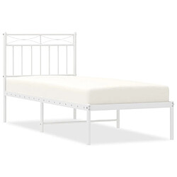 Maison Chic Lit adulte - Cadre de lit métal avec tête de lit,Structure du lit Contemporain pour chambre blanc 80x200 cm -MN40397