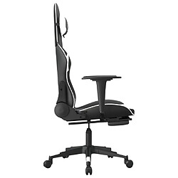 Avis vidaXL Chaise de jeu avec repose-pied Noir et blanc Similicuir